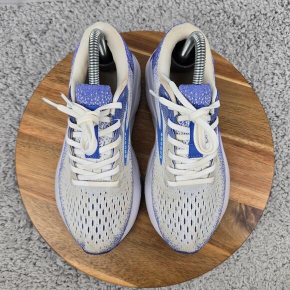 Brooks Womens 7B Ghost 16 White Amparo Blue Limpet Shell Athletic Running Shoe - Picture 5 of 12